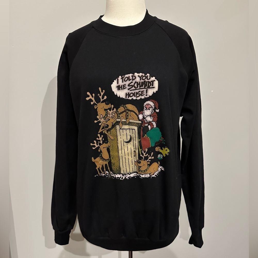 Christmas Funny Santa Holiday Sweatshirt Size XLarge. Unisex